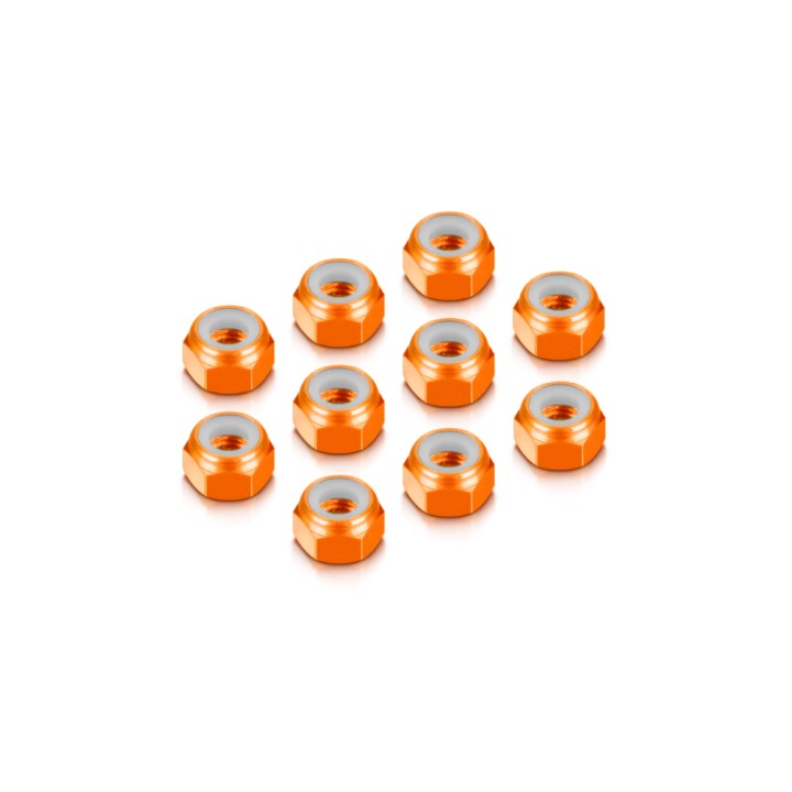 296540-O Hudy Alu Nut M4 - Orange (10)