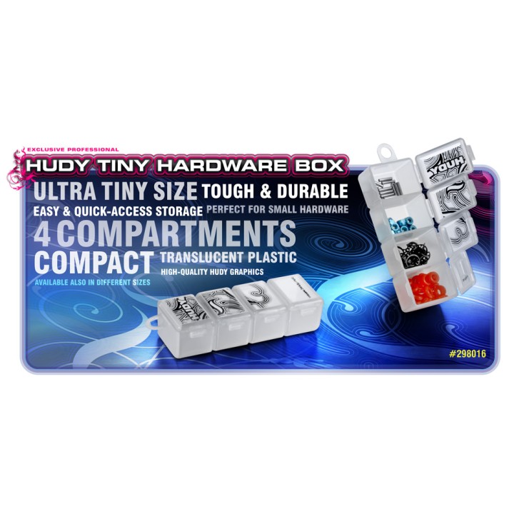 298016 Hudy Tiny Hardware Box - 4-Compartments
