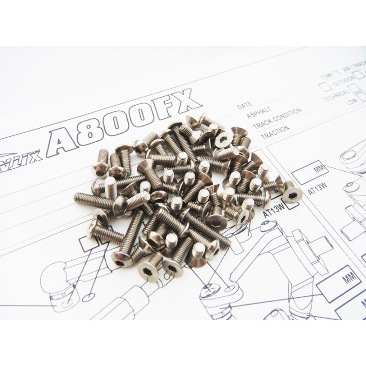 48607 Hiro Seiko A800Fx Titanium Hex Socket Screw Set (78Pcs)
