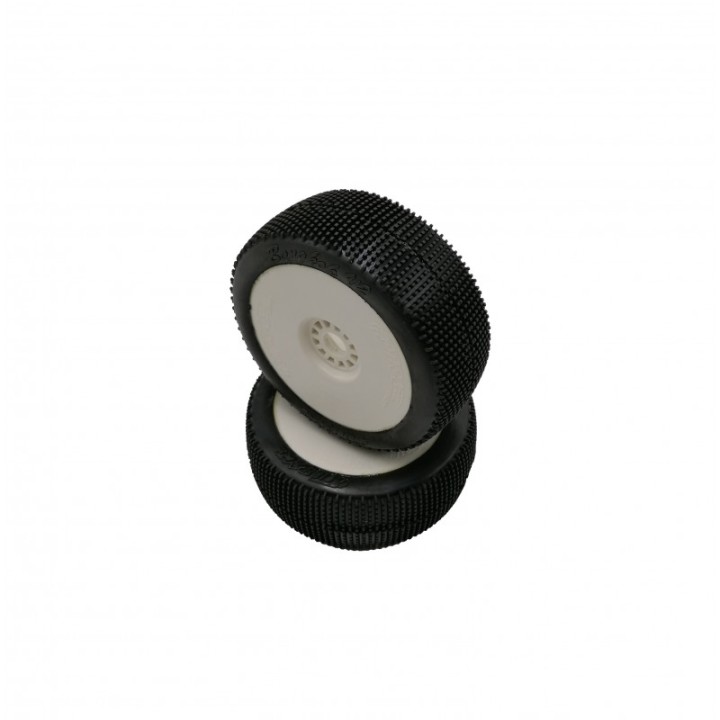 HR001-0163 Hot Race Pair Of Tyres Bangkok V2 White Mounted
