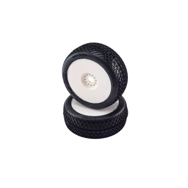 HR001-0563 Hot Race Pair Of Tyres Sahara White Mounted