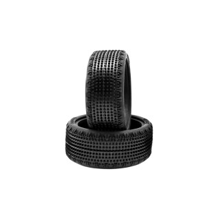 HR003-0481 Hot Race Pair Of 110 Tyres Carpet 4Wd Medium Front LP