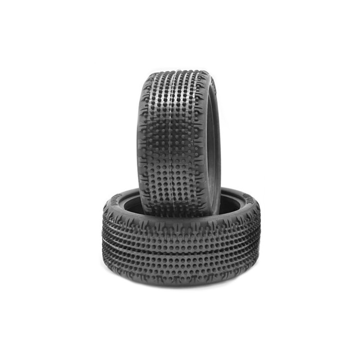 HR003-0491 Hot Race Pair Of 110 Tyres Carpet 4Wd Hard Front LP