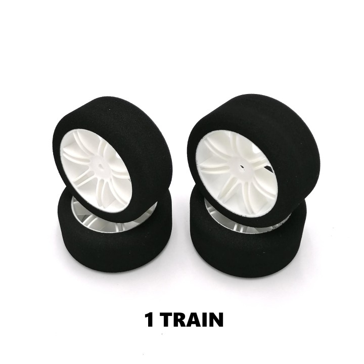 HR10W-FFVRC-1 Hot Race 1 Set Of Tyres 1/10 On White Rims Ffvrc