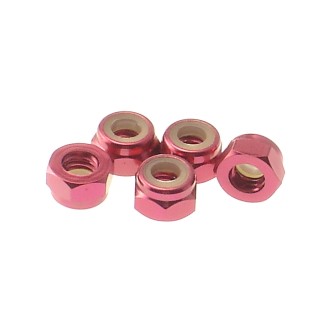 69228 Hiro Seiko 4mm Alloy Nylon Nut [Red]