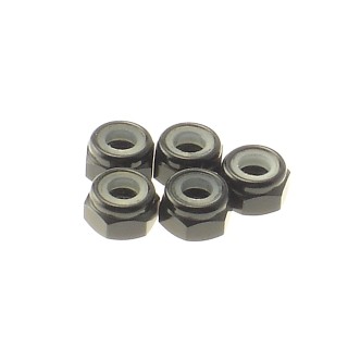 69229 Hiro Seiko 4mm Alloy Nylon Nut [Black]