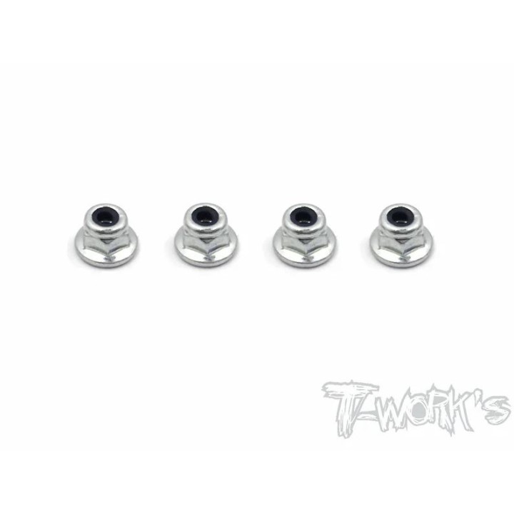NSS-3FLN T-Works Nickel Flat M3 Lock Nuts (4Pcs.)