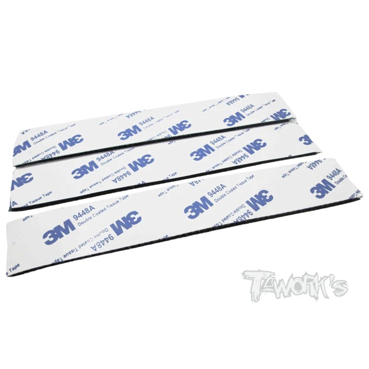 TA-076 T-Works Black Adhesive Velcro Tape 25mm X 150mm (3Pcs.)