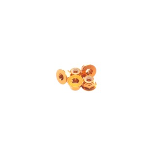 69561 Hiro Seiko 4mm Alloy Flange Nylon Nut [Orange]