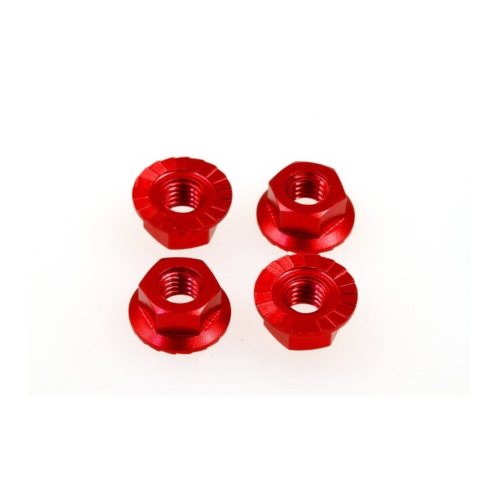 69594 Hiro Seiko 4mm Alloy Serrated Wheel Nut [Red]