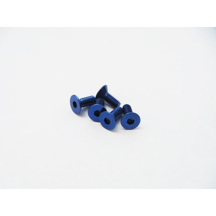 69645 Hiro Seiko Alloy 7075 Hex Flat Screw M3X10 [Y-Blue]