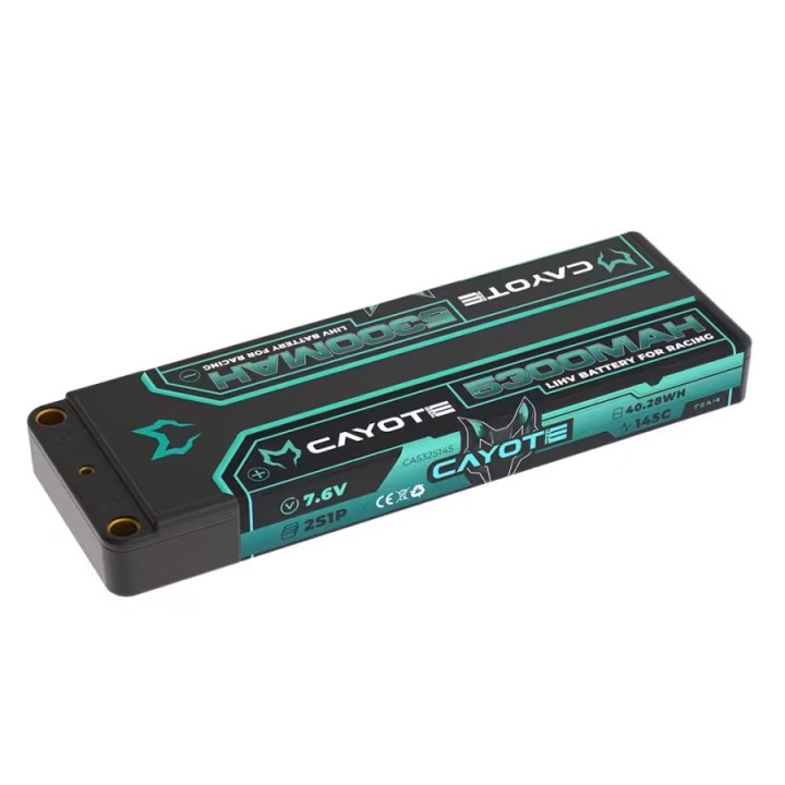 CAYOTE Racing 5300mAh 2S LiPo Battery 7,6V 145C 197g