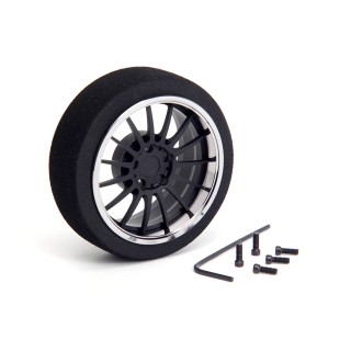 69717 Hiro Seiko Alu Steering Mf Wheel 15-Spoke [Fbk+Chrome]