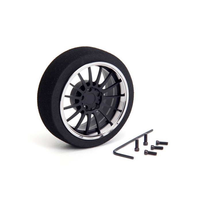 69717 Hiro Seiko Alu Steering Mf Wheel 15-Spoke [Fbk+Chrome]