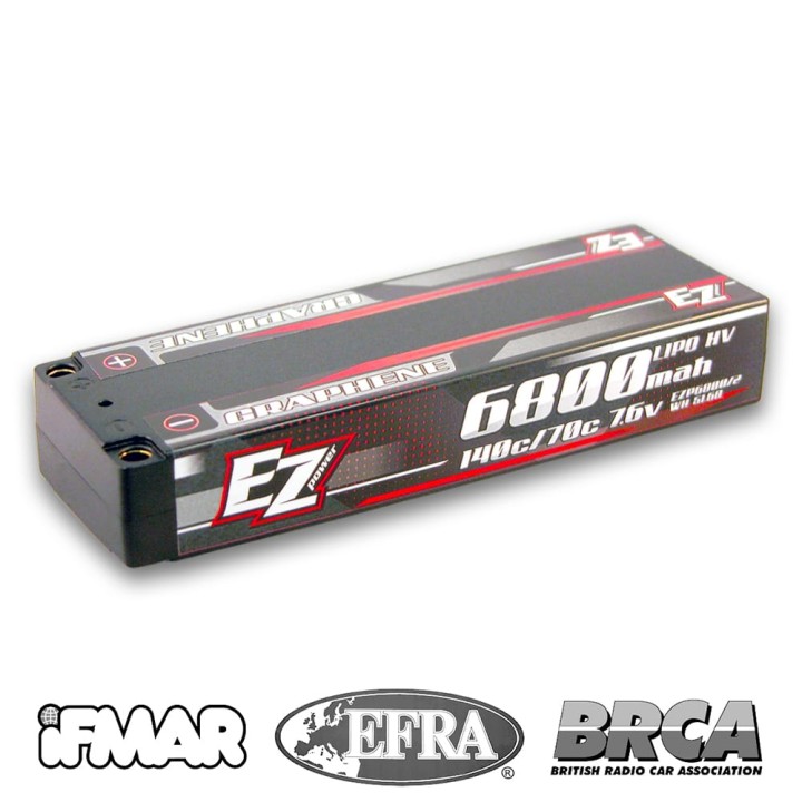 Ezpower Lipo 6800mAh Lcg 7,6V 2S 140/70C HV Graphene 5mm