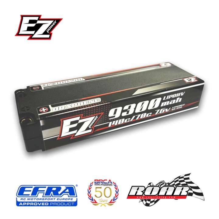 Ezpower Lipo 9300mah Long-Run 7.6v 2s 140/70c HV Graphene - 5mm