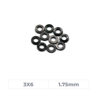 MonacoRC Alu Shim 3x6X1.75mm - Black (10)