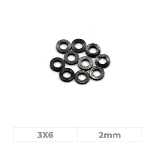 MonacoRC Alu Shim 3x6x2mm - Black (10)