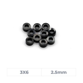 MonacoRC Alu Shim 3X6X2.5mm - Black (10)