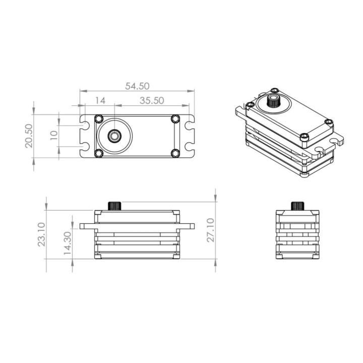 MKS HBL599SL Ultra Low Profile (0.09s/23.0kg/7.4V) Brushless Servo