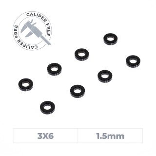 OfficinaRC Alu Smart Shim 3x6x1.5 mm - (8)