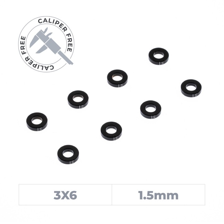 OfficinaRC Alu Smart Shim 3x6x1.5 mm - (8)