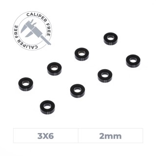 OfficinaRC Alu Smart Shim 3x6x2 mm - (8)