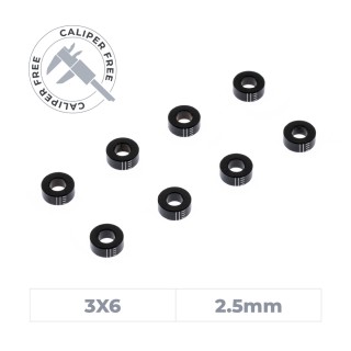 OfficinaRC Alu Smart Shim 3x6x2.5 mm - (8)