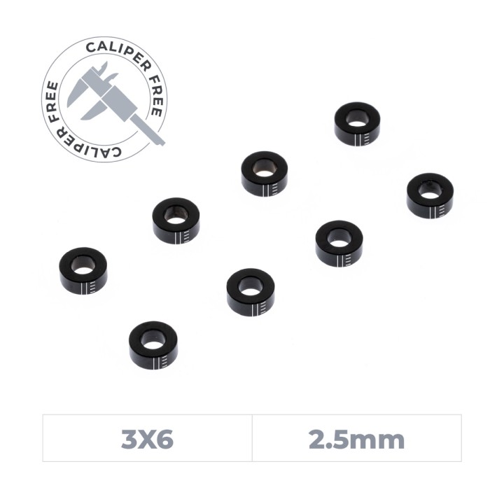OfficinaRC Alu Smart Shim 3x6x2.5 mm - (8)