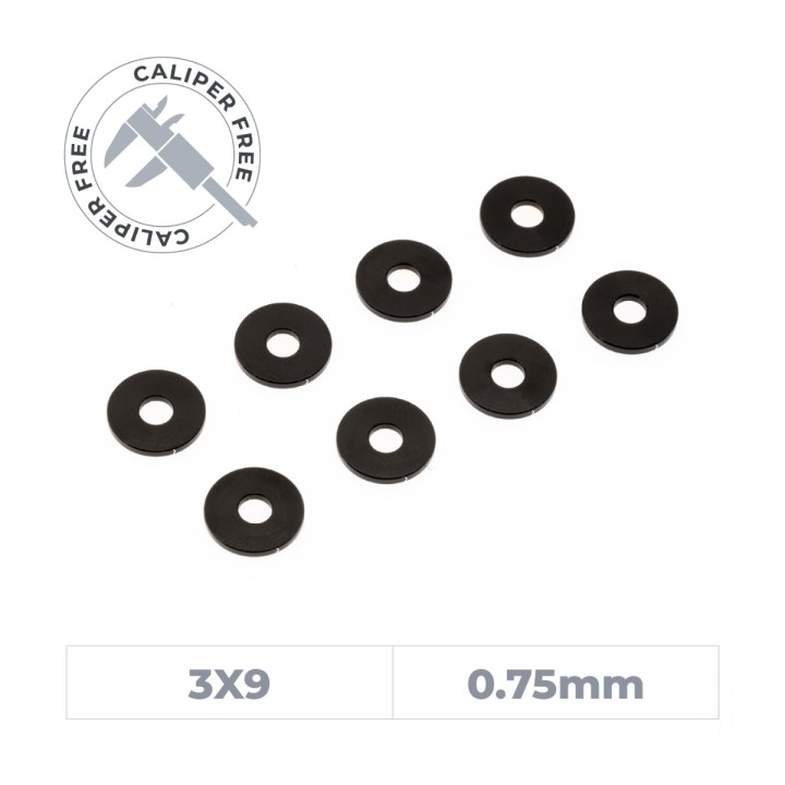 OfficinaRC Alu Smart Shim 3x9x0.75 mm - (8)