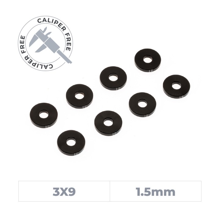 OfficinaRC Alu Smart Shim 3x9x1.5 mm - (8)