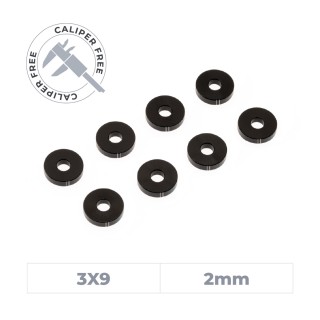 OfficinaRC Alu Smart Shim 3x9x2 mm - (8)