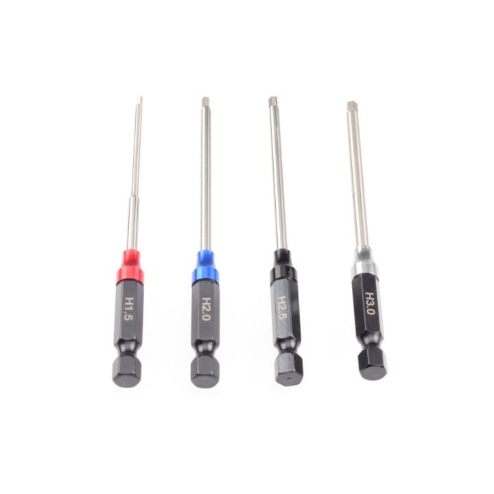 "Ruddog Metric Hex 1/4"""" Power Tool Wrench Set (1.5 2.0 2.5 3.0mm)"