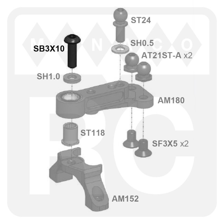 SB3X10 Awesomatix M3x10 Button Head Screw (4)