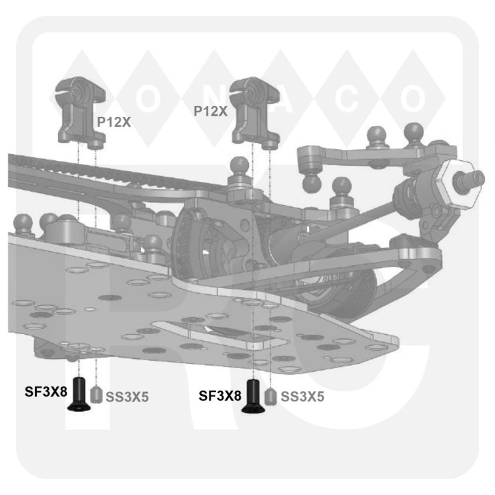 SF3X8 Awesomatix M3x8 Flat Head Screw (4)