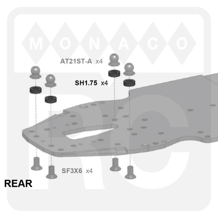 SH1.75 Awesomatix 6x3x1.75mm Spacer (Black) (10)