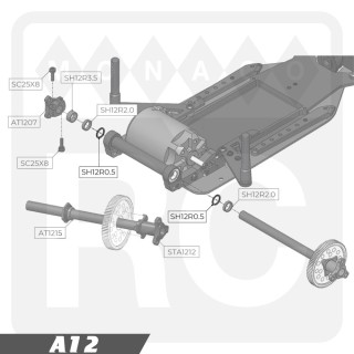 SH12R0.5 Awesomatix Rear Axle Spacer 0.5mm