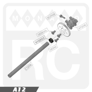 SH12R3.5 Awesomatix Rear Axle Spacer 3.5mm