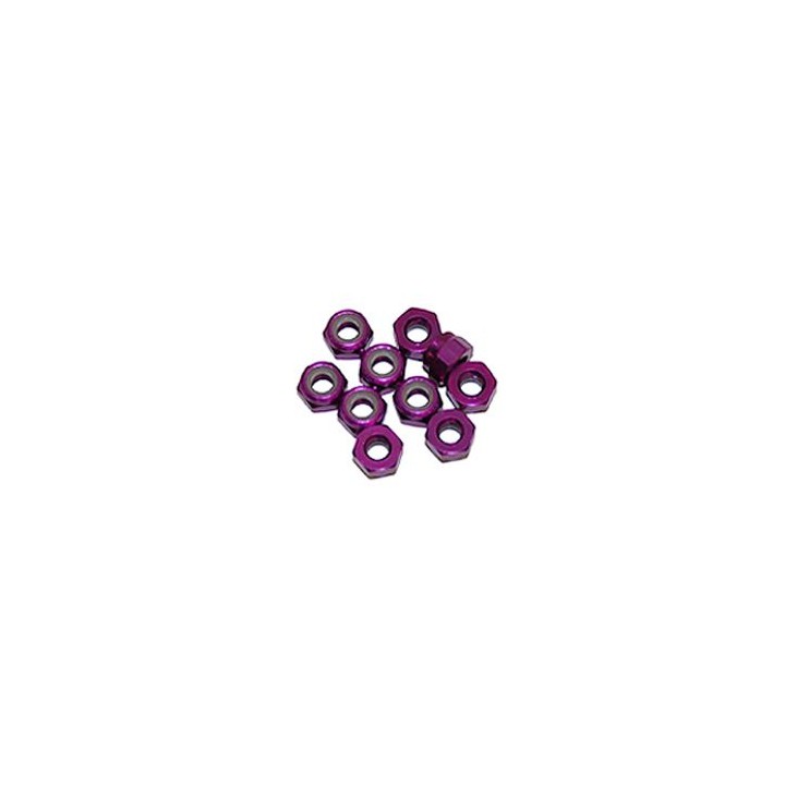 UR1502-P Ultimate 3 mm. Alu. Nylon Nut Purple (10Pcs)