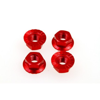 69594 Hiro Seiko 4mm Alloy Serrated Wheel Nut [Red]
