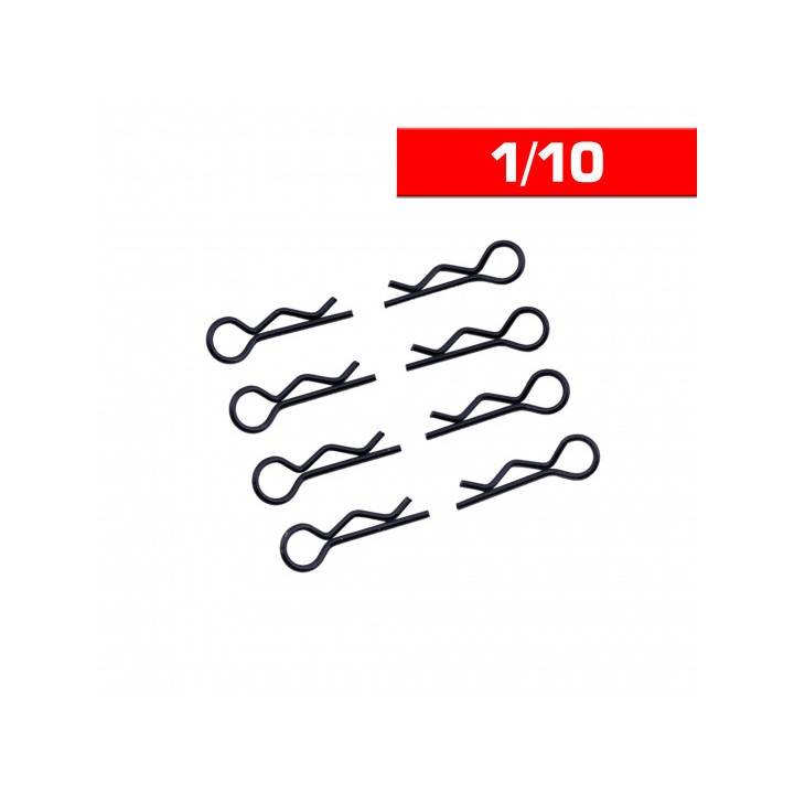 UR6411-N Ultimate Body Clips 1/10 Black (X8)