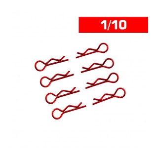 UR6411-R Ultimate Body Clips 1/10 Red (X8)