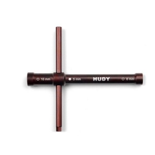 107581 Hudy Cross Wrench Glowplug # 8mm / Clutchnut # 10mm - Long