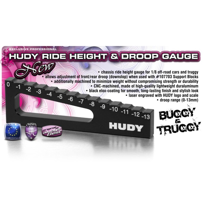 107717 Hudy Downstop Gauge -13.0~0mm - 1/8 Off-Road