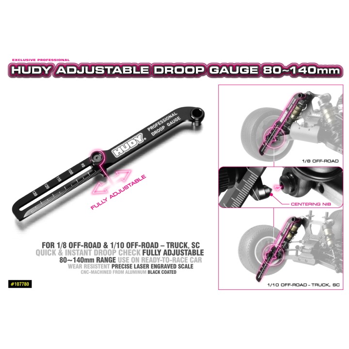 107780 Hudy Adjustable Downstop Gauge 80~140mm