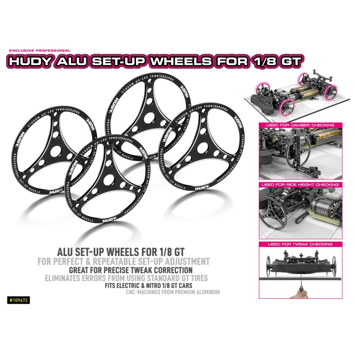 109672 Hudy Alu Set-Up Wheel For 1/8 Gt (4)