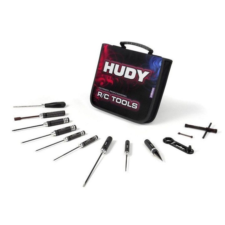 190002 Hudy Set Of Tools + Carrying Bag - For Nitro Touring Cars