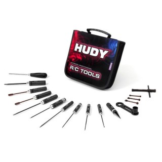 190003 Hudy Set Of Tools + Carrying Bag - For 1/8 Off-Road Cars