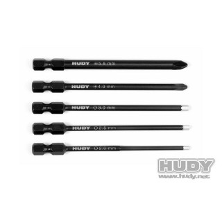 190070 Hudy Power Tool Tips 2.0, 2.5, 3.00mm + 4.0, 5.8 Phillips