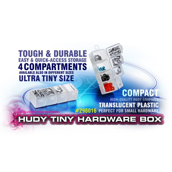 298016 Hudy Tiny Hardware Box - 4-Compartments
